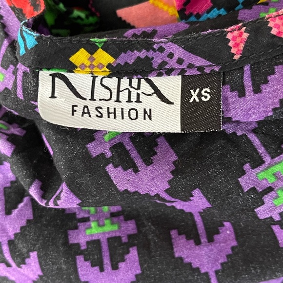 Nisha Fashion Long sleeves colorful Bohemian print long tunic top - Picture 12 of 12